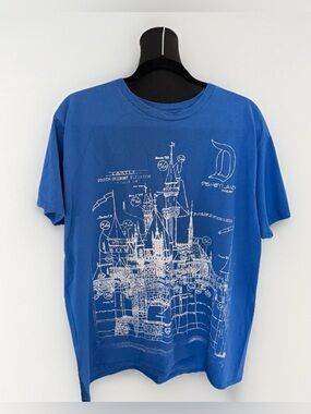 Disney Parks Castle Blueprint Tee 2XL